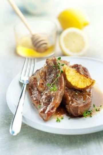 Tendrons de veau marinés au citron, miel et thym