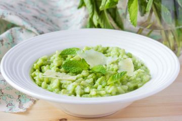 Risotto de petits pois à la menthe Risotto de petits pois à la menthe