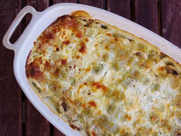 Gratin de ravioles fondant (lardon, chèvre et crème) Gratin de ravioles fondant (lardon, chèvre et crème)