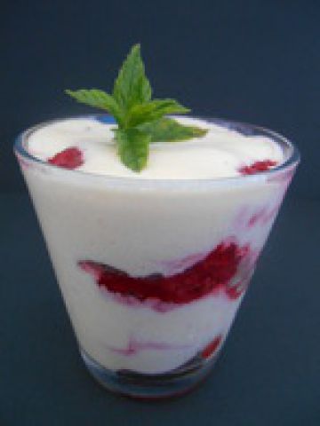 Mousse de fromage blanc aux framboises Mousse de fromage blanc aux framboises