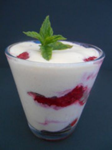 Mousse de fromage blanc aux framboises