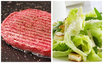 Steak haché et salade gourmande Steak haché et salade gourmande