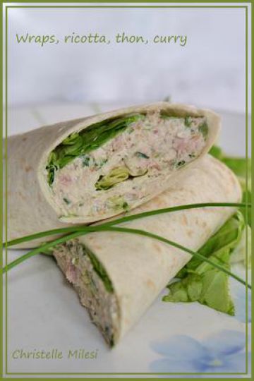 Wraps, ricotta, thon, curry Wraps, ricotta, thon, curry