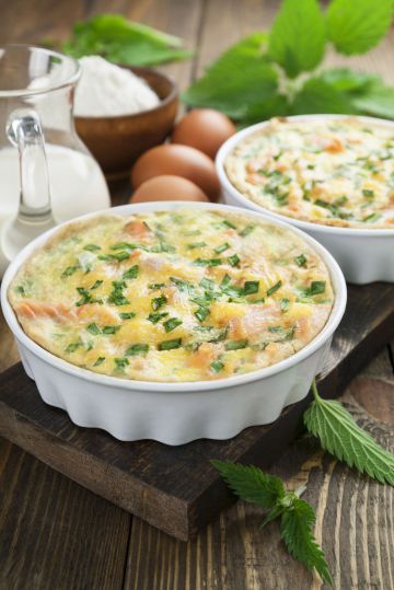 Quiche sans pâte saumon et ciboulette Quiche sans pâte saumon et ciboulette