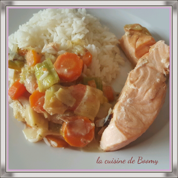 Saumon et légumes au boursin Saumon et légumes au boursin