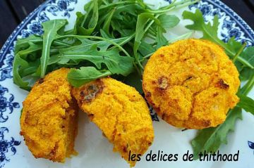 Flans de polenta au roquefort