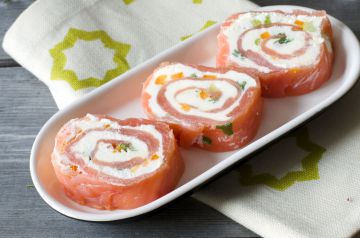 Paupiette de saumon fumé au fromage frais