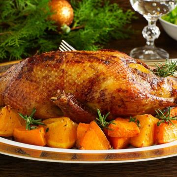 Canard rôti au potiron et aux mandarines Canard rôti au potiron et aux mandarines