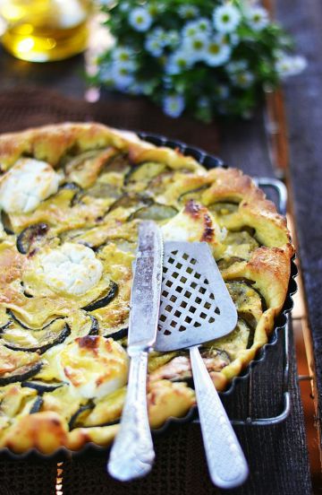 Clafoutis courgette et chèvre au miel Clafoutis courgette et chèvre au miel
