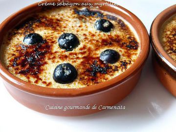 Crème sabayon aux myrtilles Crème sabayon aux myrtilles