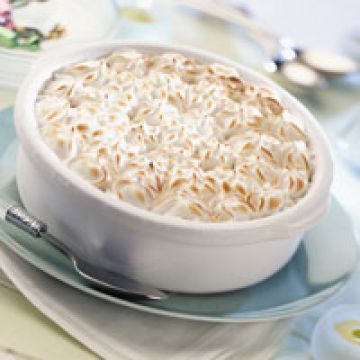 Clafoutis meringué aux pommes,