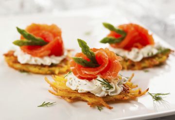 Mini röstis apéritifs au saumon fumé Mini röstis apéritifs au saumon fumé