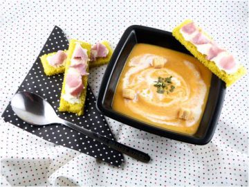 Velouté de courge butternut et ses mouillettes Velouté de courge butternut et ses mouillettes