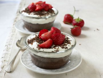 Verrines mousse au chocolat-fraises Verrines mousse au chocolat-fraises