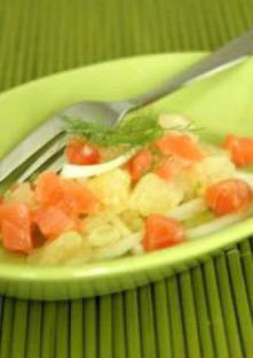 Salade saumon fumé, pamplemousse et fenouil Salade saumon fumé, pamplemousse et fenouil
