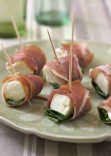 Bouchées de mozzarella et jambon cru Bouchées de mozzarella et jambon cru