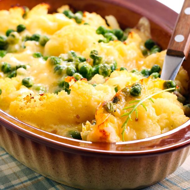Gratin de légumes et poulet à la tartiflette