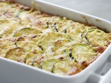 Gratin de courgettes au saumon fumé