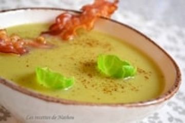 Soupe aux choux de Bruxelles à la muscade et lard grillé Soupe aux choux de Bruxelles à la muscade et lard grillé