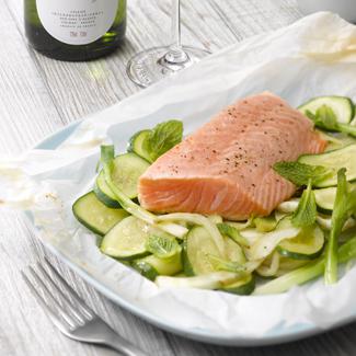 Papillotes de saumon aux légumes d’été Papillotes de saumon aux légumes d’été