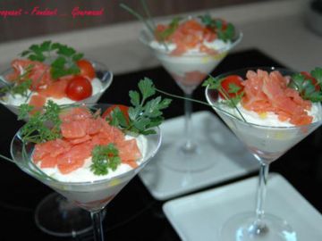 Crémeux de chou-fleur au saumon fumé Crémeux de chou-fleur au saumon fumé