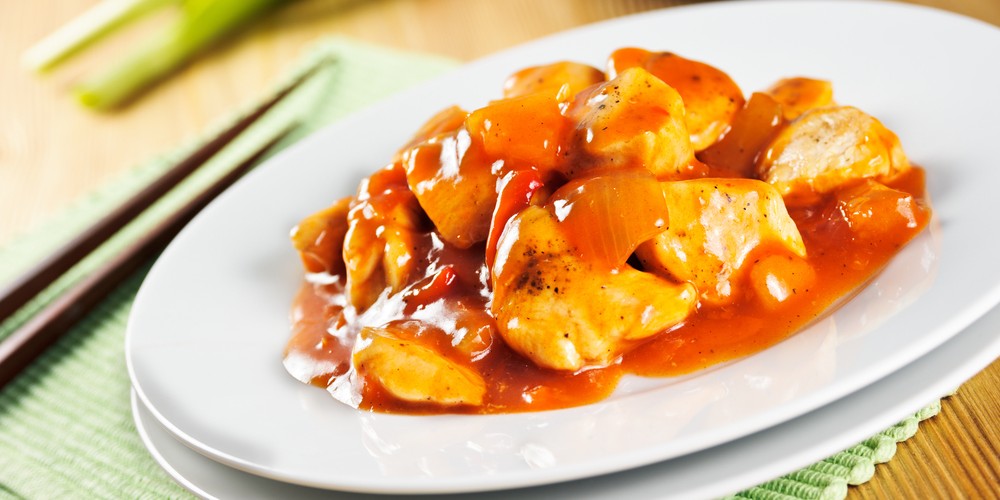 Wok de poulet sauce aigre-douce Wok de poulet sauce aigre-douce