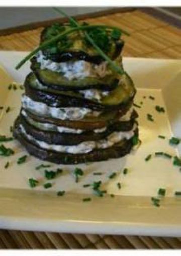 Mille-feuilles d'aubergine et ricotta light