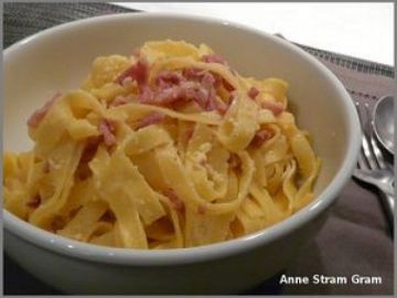 Véritables tagliatelles à la carbonara Véritables tagliatelles à la carbonara