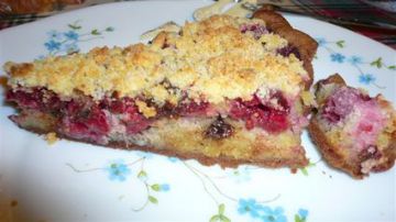 Tarte aux framboise et crumble