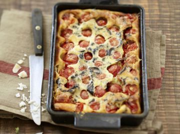 Clafoutis aux tomates cerises et olives noires