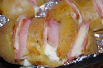 Pommes de terre au four à la mozzarella et jambon Pommes de terre au four à la mozzarella et jambon