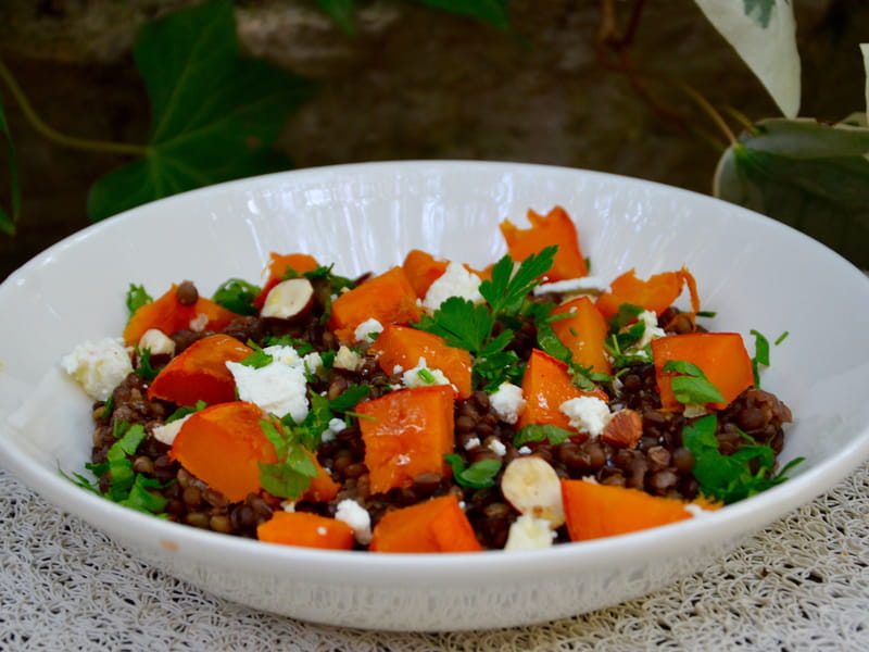 Recette de Salade de lentilles, potimarron Recette de Salade de lentilles, potimarron