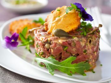 Tartare de canard aux pommes sautées Tartare de canard aux pommes sautées