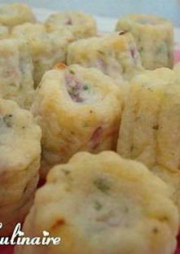 Minis-cannelés au jambon et au comté Minis-cannelés au jambon et au comté
