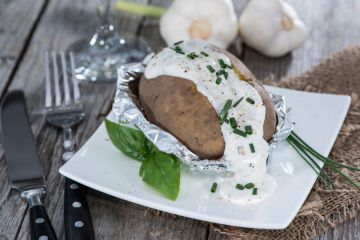 Pomme de terre à la crème à la ciboulette en papillote Pomme de terre à la crème à la ciboulette en papillote