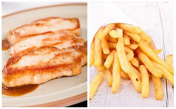 Escalope de porc et frites Escalope de porc et frites