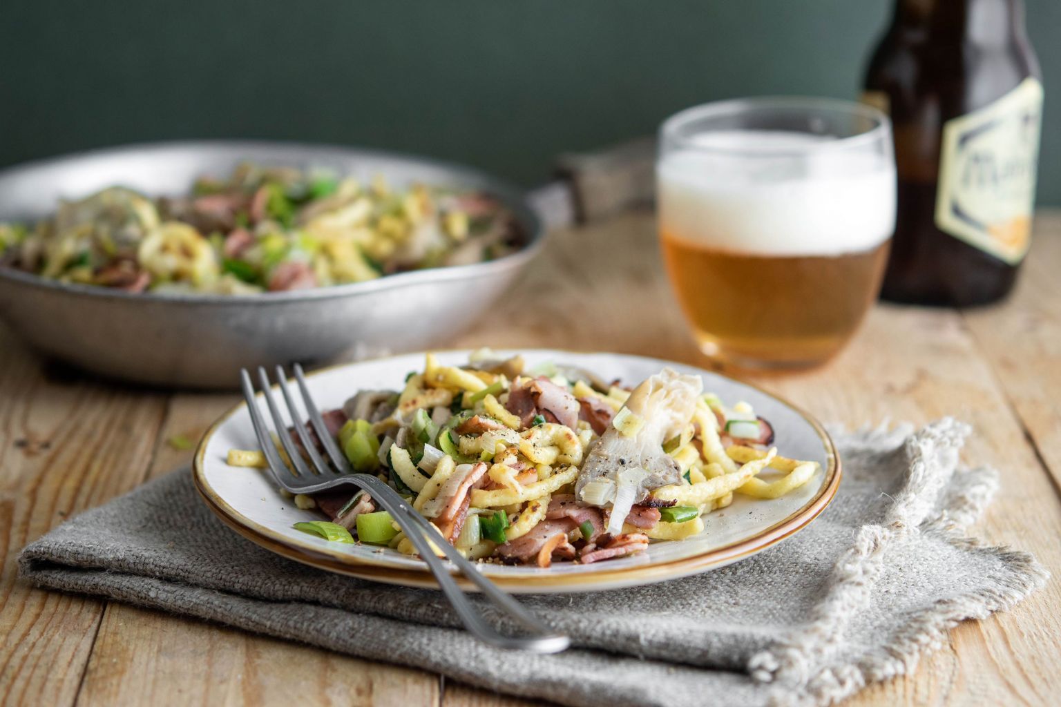 Poêlée de spätzle paysanne Poêlée de spätzle paysanne