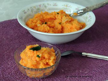 Écrasé de carottes et pommes de terre au lait de coco Écrasé de carottes et pommes de terre au lait de coco