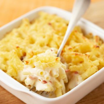 Gratin de pâtes à la béchamel Gratin de pâtes à la béchamel