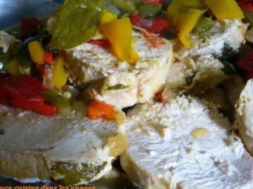 Rôti de dinde à la coriandre, gingembre et poivrons Rôti de dinde à la coriandre, gingembre et poivrons