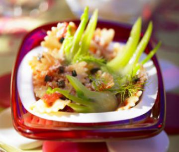Farfalles au fenouil caviar d’olives noires Farfalles au fenouil caviar d’olives noires