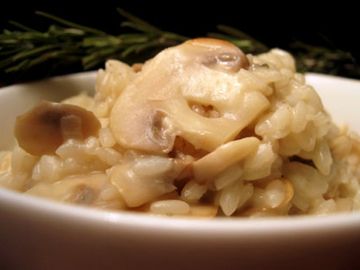 Risotto aux champignons de Paris et au romarin Risotto aux champignons de Paris et au romarin