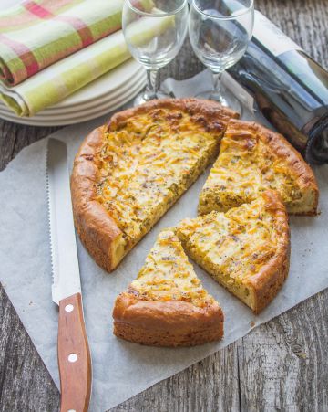 Gâteau aux lardons, poireau et fromage Gâteau aux lardons, poireau et fromage