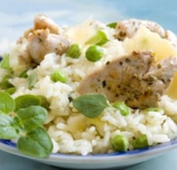 Risotto au poulet et parmesan Risotto au poulet et parmesan
