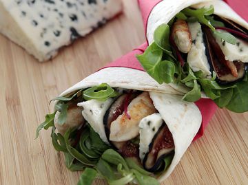 Wraps de poulet, figues et roquefort Wraps de poulet, figues et roquefort
