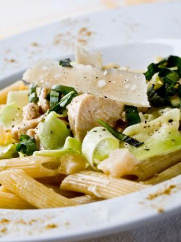 Pennes aux courgettes, poulet et parmesan Pennes aux courgettes, poulet et parmesan