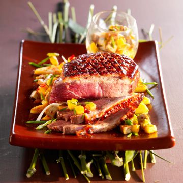 Magrets de canard laqués à la mangue Magrets de canard laqués à la mangue