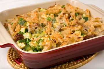 Gratin de courgettes au riz et à la farce Gratin de courgettes au riz et à la farce