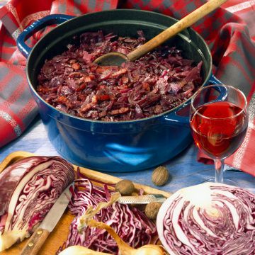 Chou rouge aux lardons cuit au vin rouge Chou rouge aux lardons cuit au vin rouge