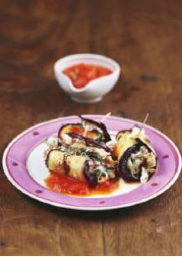 Roulé d'aubergines au crabe Roulé d'aubergines au crabe
